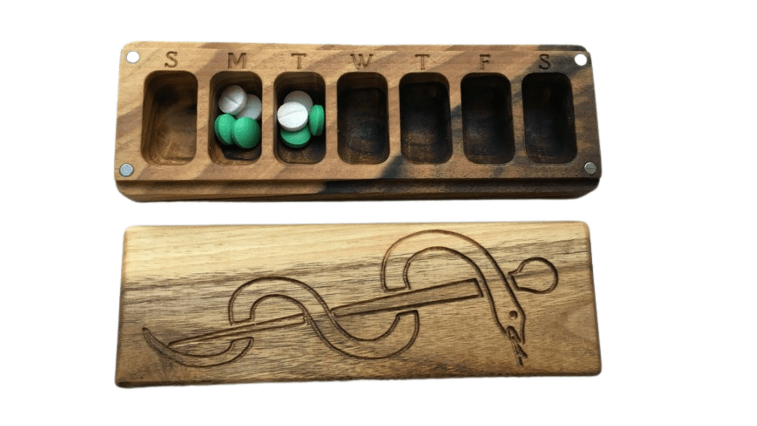 JTNlab PILLBOX WOODEN PILL BOX -  SNAKE