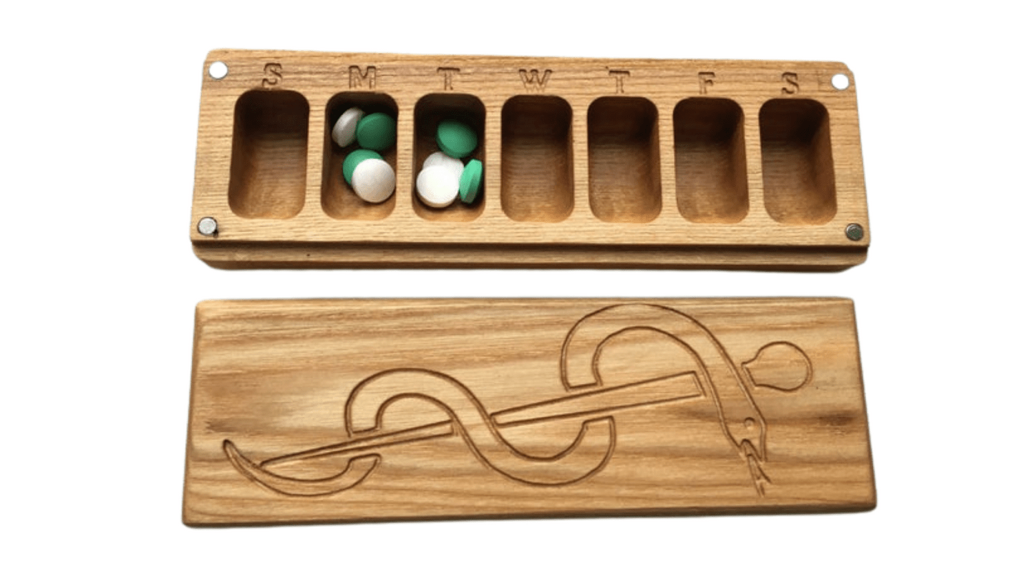 JTNlab PILLBOX WOODEN PILL BOX -  SNAKE