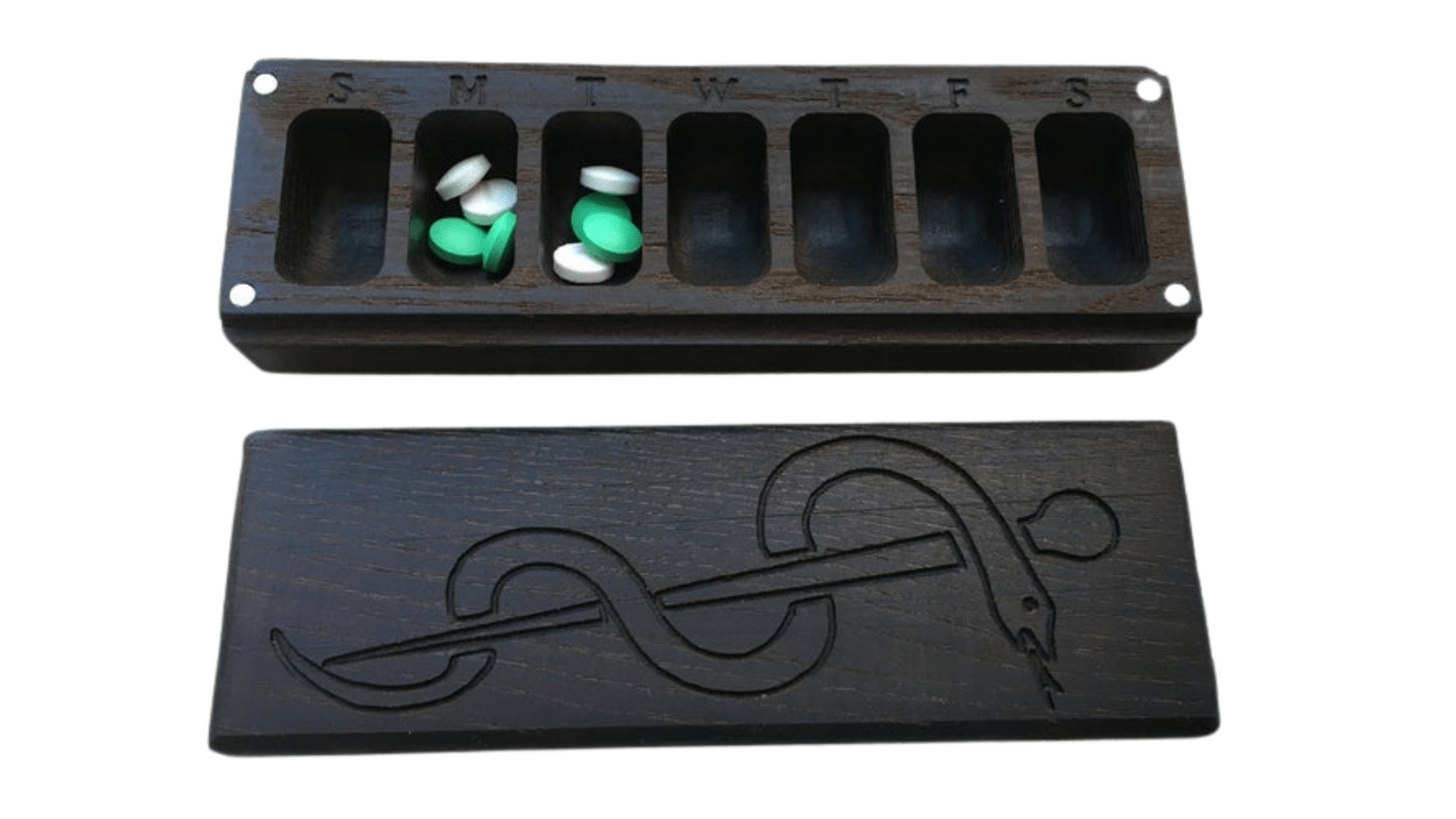 JTNlab PILLBOX WOODEN PILL BOX -  SNAKE